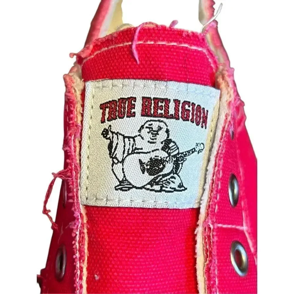 True Religion Korey hot pink fashion chuck style sneakers shoes size 7.5